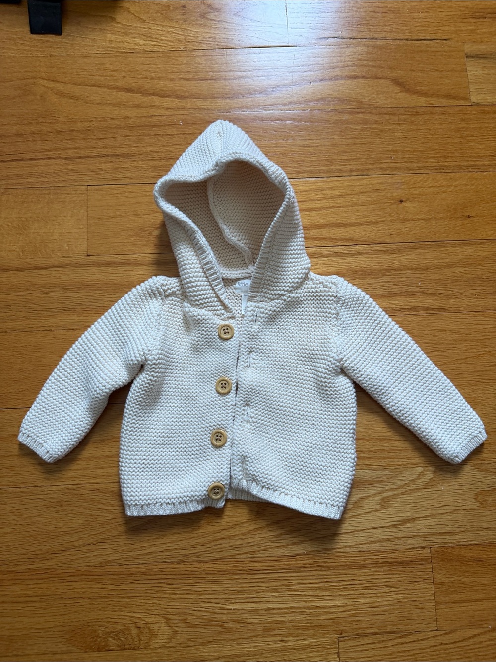 Carter's Cream Hooded Knit Cardigan Sweater